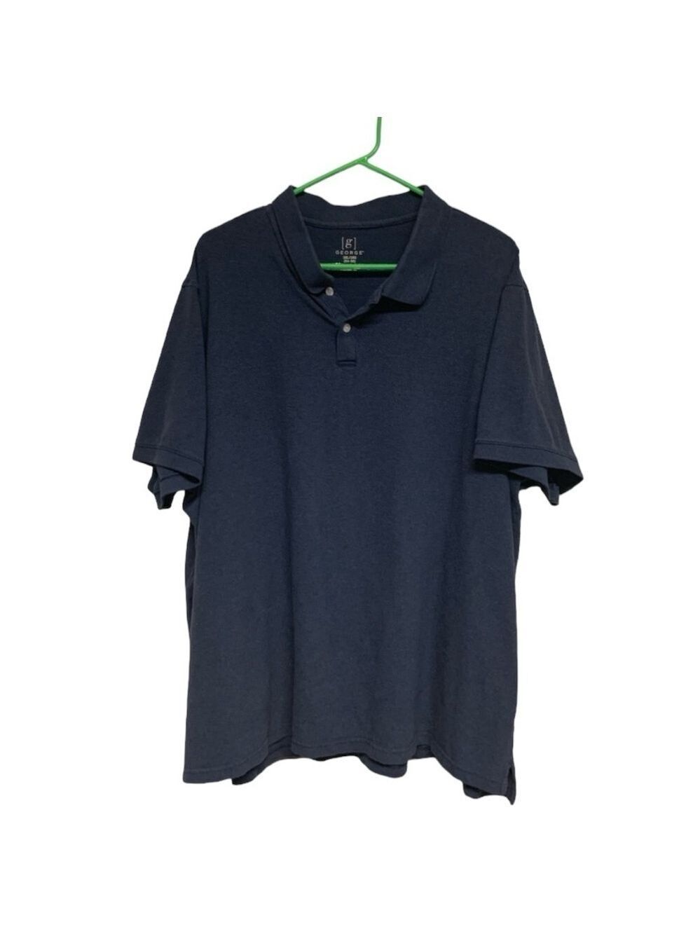 George navy mens polo shirt classic casual short sleeve cotton spandex size 3XL